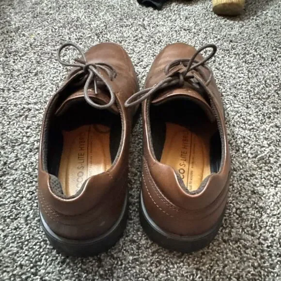 Ecco Men's Lite Hybrid Plain‎ Toe Tie Oxford Cognac New 41 7-7.5